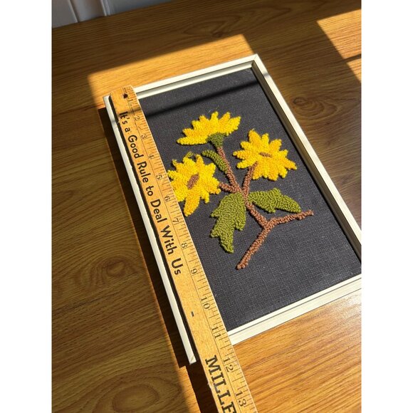 Home hand made vintage sunflower crewel art picture flowers floral - Picture 5 of 5